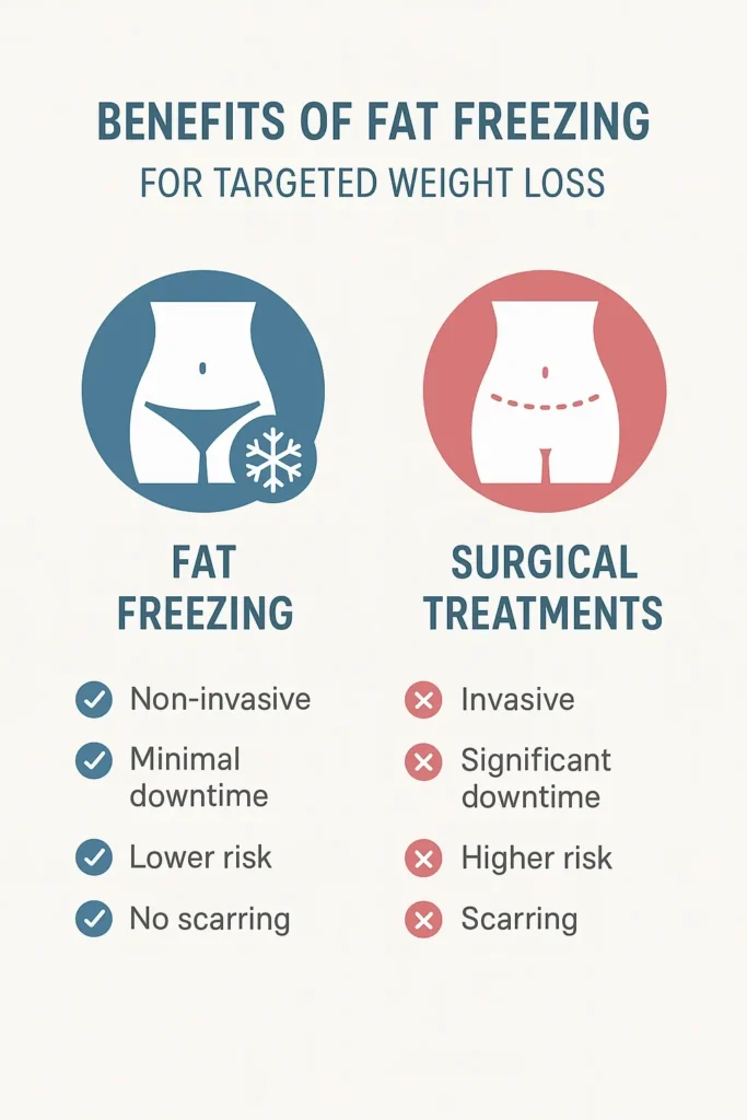 graphic showing the benefits of fat freezing Warwickshire