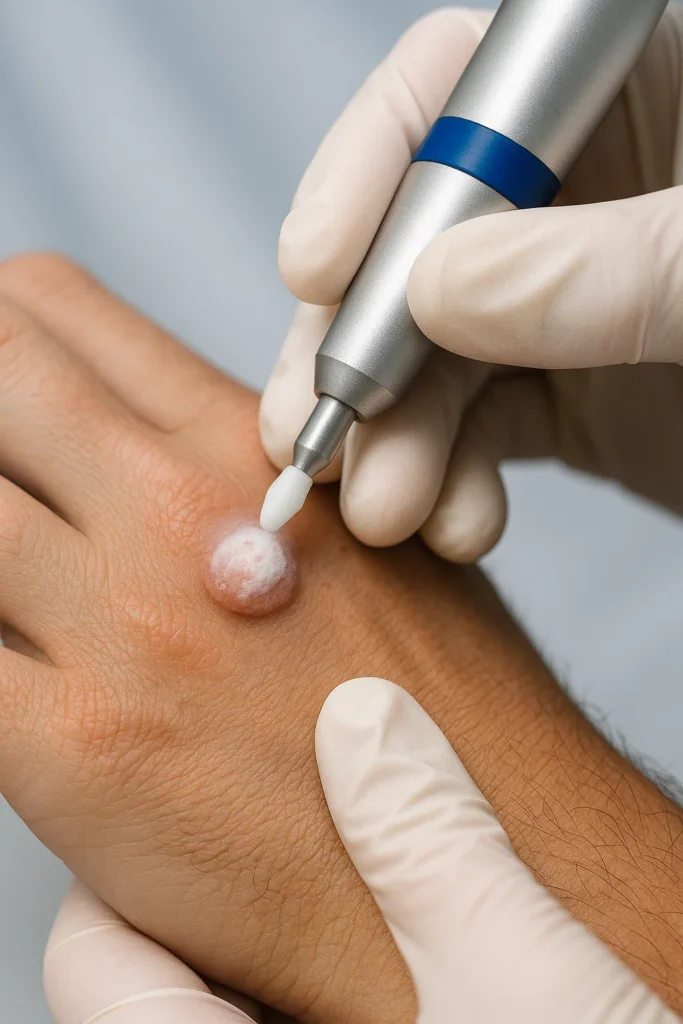 example of wart removal Warwickshire using cryopen