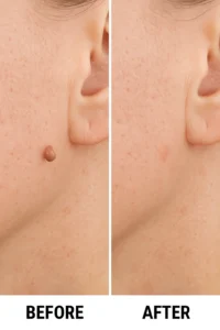 Skin tags removal Warwickshire before and after