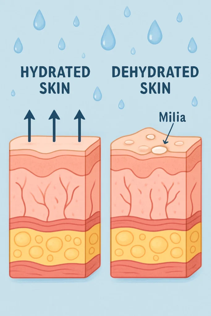 The importance of hydration and milia production Warwickshire
