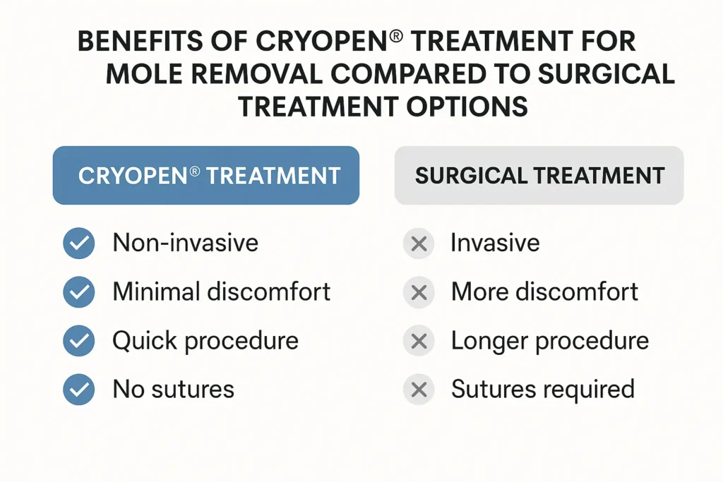 Benefits of facial mole removal Warwickshire - call our team today to book a consultation