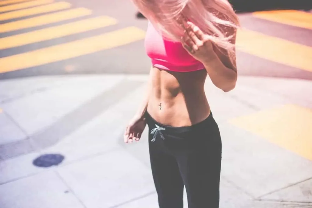 Woman with toned stomach after LA-EMS Body Sculpting Treatment Warwickshire