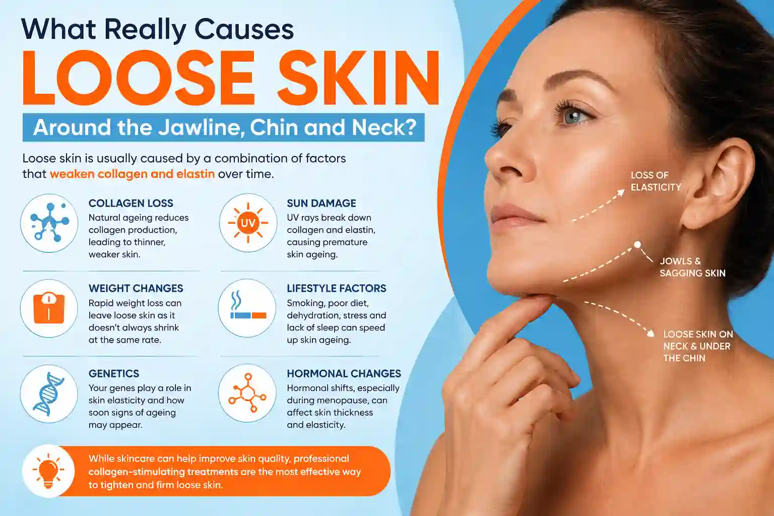 What Really Causes Loose Skin Around the Jawline, Chin and Neck Warwickshire?
